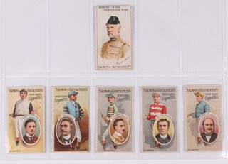 Cigarette cards,  Salmon and Glucksteins Owners and Jockey Series, a set of 5 (Duke of Portland, Mr J W Larnach, Mr Leonard Brassey, Mr Tom Cannon and Mr Leopold De Rothschild) together with a single Heroes of The Transvaal War - Major General Lyttelton  