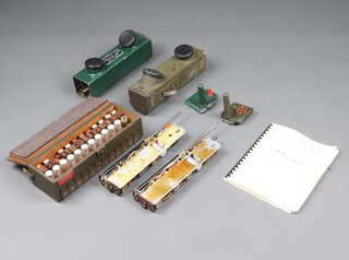 Two American Second World War Signal Corps radio receivers and transmitters (both require restoration) together with a Signal Corps box BX-49A and a TM11-235 reprint work shop manual 