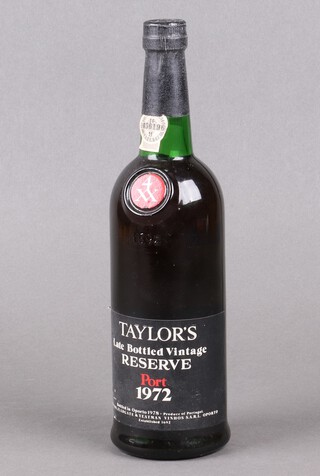 A bottle of 1972 Taylors Late Bottled vintage reserve port 