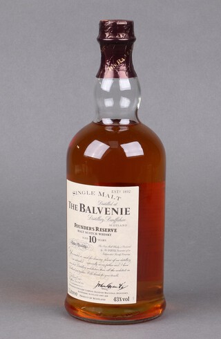 A litre bottle of The Balvenie Founder's Reserve, aged 10 Years  malt whisky, 43% vol. 