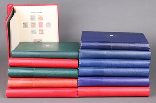 Twelve albums of GB and British Commonwealth stamps, Queen Victoria to Elizabeth II including - GB, Canada, Cyprus, Ceylon, British Antartica, British Solomon Islands, British Honduras, British Guiana, Australia, Ascension, Anguilla, Aidan, Bermuda, Bahamas, Barbados, Fiji, Falkland Islands, Dominica, Gold Coast, Gibraltar, Grenada, Hong Kong, Iraq, India, Jamaica, Kedah, Kenya, Uganda, Malta, Monserrat, Nepal, Newfoundland, New Zealand, Nigeria, Norfolk Islands, Sabah, Sierra Leon, Southern Rhodesia, South Africa, Sedan, Papua, Rhodesia, St. Helena, St. Lucia, Tanganyika, Turks and Caicos  