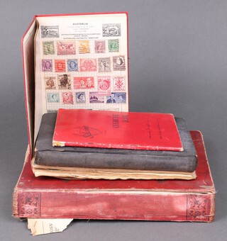 An Improved Stamp album of world stamps - Indian, GB, China, Canada, Australia, a Gay Venture ditto - South Africa, Portugal, New Zealand, Italy, a Worldwide ditto and 2 other albums of world stamps - Japan, Austria etc