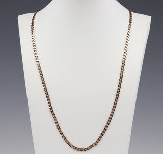 A 9ct yellow gold flat link chain, 59cm, 11 grams 