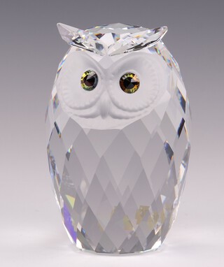 A large Swarovski Crystal figure of an owl 15cm h 