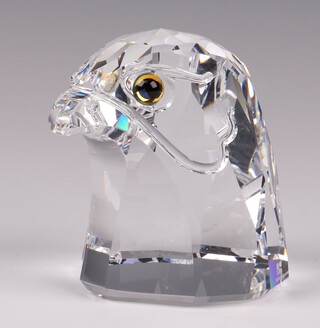 A Swarovski Crystal figure of an eagles head 10cm 
