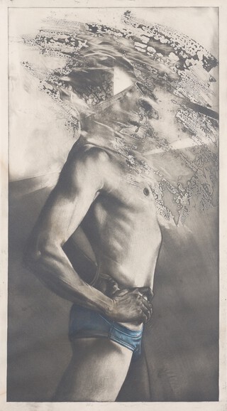 **Terry Wilson (British, b.1948), "Self Portrait", aquatint with mezzotint and hand-colouring on paper, signed, titled and editioned A/P (artists proof) in pencil, with blind proof stamp, 74cm x 41cm, within a metal frame **Please note Artists Resale Rights may be payable upon this lot