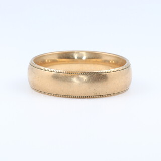 A 9ct yellow gold wedding band, size U 1/2,  6.3 grams