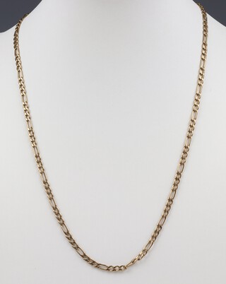 A 9ct yellow gold flat link chain, 45cm, 7.1 grams 