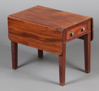 A 19th Century miniature Pembroke table fitted a drawer, raised on square supports 42cm h x 53cm x 34cm 