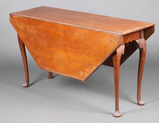A 19th Century oak octagonal drop flap gateleg dining table on club supports 73cm h x 136cm w x 43cm 