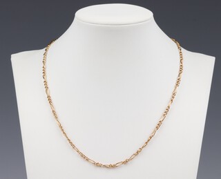 A 9ct yellow gold dress watch chain, 42cm, 9 grams 