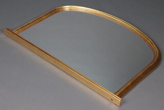 A Victorian style arched plate over mantel mirror contained in a gilt frame 83cm x 114cm 