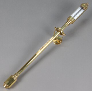Russell of Norwich, a ships style barometer contained in a gilt case 89cm h 