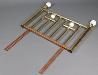 A Victorian style gilt metal railed headboard 128cm h x 93cm w 