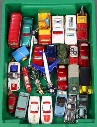 Two Corgi P1800 The Saint Volvo, 3 Corgi model racing cars and other model cars