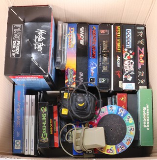 A collection of Omega 500, 1990's computer games including Mortal Combat, Zool, James Bond, Robocop, Gremlins, etc  