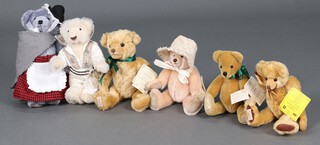 Eight limited edition or numbered Deans Rag Book Company bears - Elvis 9 of 2002, Howard no.4062, Hector no.110, Darby 47 of 250, Lydia 252 of 1000 , Welsh Lady 75 of 1000, Frank 347 of 2000 and James 76 of 100, contained in a plastic box 
