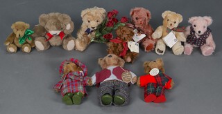 Three Laura Grant teddybears and 4 Canterbury bears, a Dunelm bear, A Clemens limited edition The Anniversary Heirloom Bear and a pink bear  