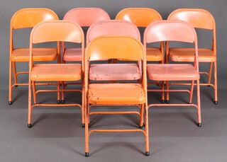 A set of 8 Habitat Macadam tubular metal folding chairs 
