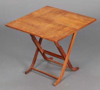 Merrydew, a 1930's oak folding table/fire screen 63cm x 52cm x 14cm (foot a/f) 