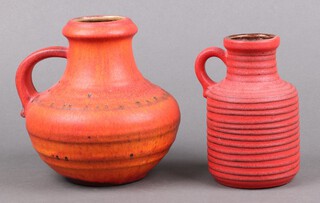 A West Germany Scheurich-Keramik jug, the base marked 42318, 18cm and 1 other West German vase 16cm 
