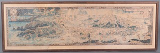 Bernard Sleigh, a coloured print on paper "Anciente Mappe of Fairyland" published Sidgwick and Jackson 16cm x 143cm (woodworm holes in places) 