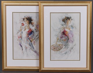 Gary Benfield, a pair of limited edition coloured prints "The Rose" no. 126/350 and "The Fan" 74/350, 44cm x 26cm  