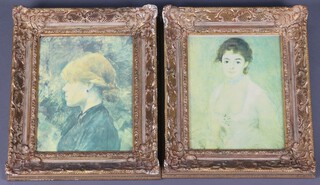 After Toulouse-Lautrec, a coloured print "The Girl with Red Hair"25cm x 20cm and after Renoir "Portrait of Madame Henriot" 25cm x 20cm, both in gilt frames 