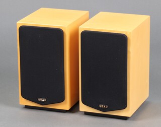 A pair of Quad 77-11L HiFi bookshelf speakers in birdseye maple ( not guaranteed working )