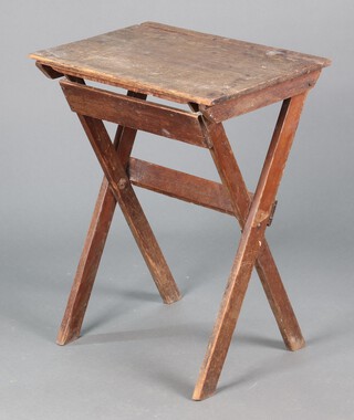 A 19th Century elm school desk 76cm h x 61cm w x 42cm d 