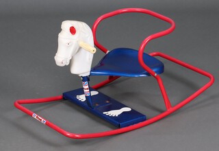 A Triang pressed metal and plastic rocking horse 28cm h x 69cm w x 38cm d 