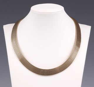 A 9ct yellow gold flat link necklace, 16cm, 40.3 grams 