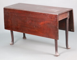 A rectangular Georgian mahogany drop flap gateleg dining table, raised on club supports 72cm h x 121cm w x 41cm 