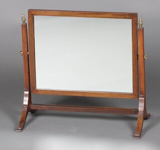 A 19th Century rectangular plate dressing table mirror, contained in a mahogany swing frame 43cm x 45cm x 24cm 