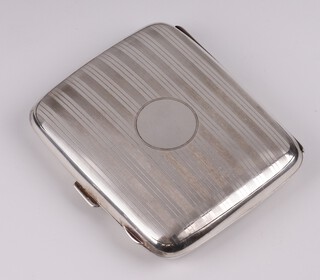 A silver cigarette case Birmingham 1927 by Henry Mathews, 62 grams 