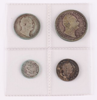An 1836 set of four sterling silver coins for British Guiana (now Guyana). Grade F-VF. KM22-25