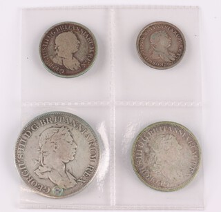 An 1816 set of four sterling silver coins for Demerary and Essequibo (now Guyana). Grade F-VF. KM11-14