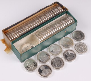 The Genius of Michelangelo, a 1970 commemorative set of 60 silver proof .925 Sterling silver medallions commemorating the Life and Works of Michelangelo  38 grams each, 2280 grams gross weight 