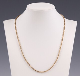 A 9ct yellow gold belcher link chain, 17.5cm, 7.6 grams 