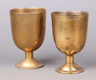 A pair of 18th Century brass goblets 11cm