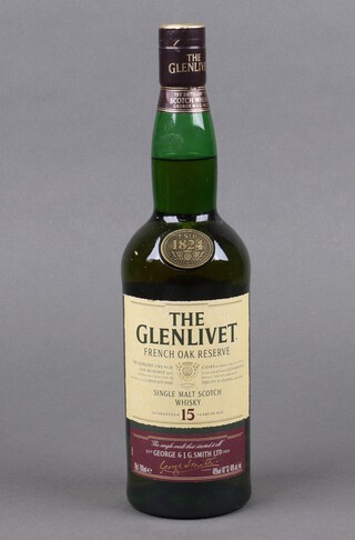 A 70cl bottle of The Glenlivet French oak reserve, 15 years of age, Scotch malt whisky 