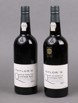 Two 75cl bottles of 1987 Taylor's Quinta de Vargellas Vintage Port, bottled in 1989