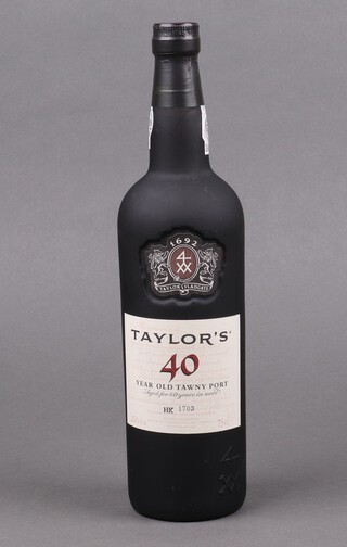 A 75cl of Taylor's 40 year old Tawny Port, aged for 40 years in wood, bottled in 2009 