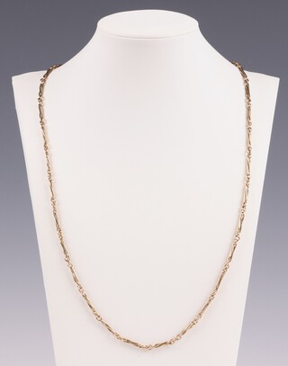 A 9ct yellow gold fancy link chain, 63cm, 15.5 grams 