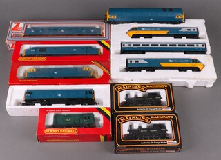 Hornby, an Intercity Train Set with 2 engines and carriage (part boxed), a Hornby Railway double headed diesel  locomotive, Hornby Dublo R.751 diesel double headed locomotive, ditto R.758, ditto R.156, all boxed, a Hornby double headed locomotive unboxed, 2 Mainline tank engines boxed, a Lima double headed diesel locomotive The Fife and Forfar Yeomanry 