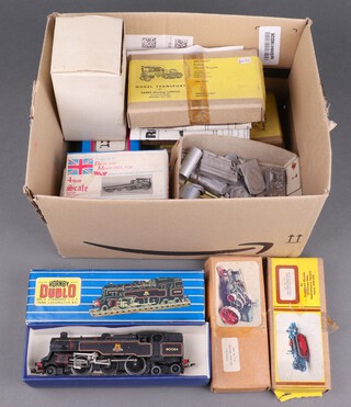 A collection of miniature scale vehicles by Roland Miniatures for W.T., Scaledown Models, Duncan Models, Eames, etc (not guaranteed to be complete but including Roland Miniature for W. T. B6 x 2, B9, B15, B17 x 2, Eames Foden Steam Wagon x 3, Scaledown 1957 Ramsones Tractor and Plough, etc) and an EDL 18 Standard tank engine 