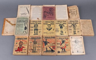 A collection of football annuals to include "Athletic News" 1916-17, 1920-21, 1921-22 (x2), 1922-23, 1923-24, 1924-25, 1925-26, 1927-28, 1928-29 and 1929-30, together with "Daily News Football Annual" 1922-23, "Gamages Football" 1928-29 and 4 "All Sports" annuals 