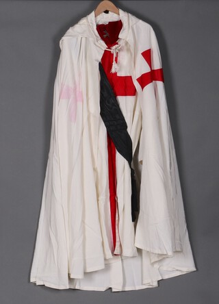 Masonic, a Knights Templar tunic, sash, mantel and cap 