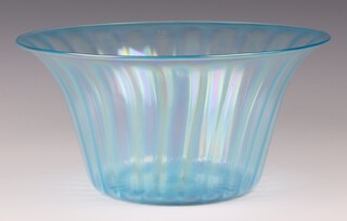 Walsh England, a blue tinted Art Glass bowl base marked Walsh England 13cm 