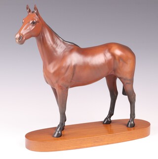 A Beswick figure of a horse - Arkle Champion Steeplechaser 30cm, on an oval wooden base 